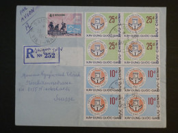 DF19  VIETNAM CONG HOA  BELLE LETTRE RECO   1972  SAIGON A  NIEDERLASLI SUISSE+2 BLOCS DE 4 TP  +AFF INTERESSANT+++ - Viêt-Nam