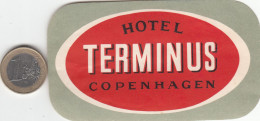 ETIQUETA - STICKER - LUGGAGE LABEL DENMARK - DANMARK - HOTEL TERMINUS COPENHAGEN - Etiquetas De Hotel