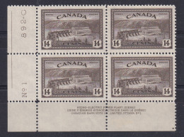 Canada.: 1946/47   Peace Re-conversion  SG403   14c   [Imprint Block]       MH Block Of 4 - Neufs