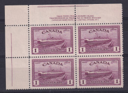 Canada.: 1946/47   Peace Re-conversion  SG406   $1   [Imprint Block]       MH Block Of 4 - Unused Stamps