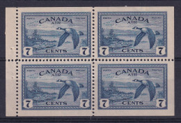 Canada.: 1946/47   Peace Re-conversion  SG407a   7c   [Booklet Pane]       MNH Block Of 4 - Neufs