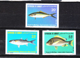 Gibuti Djibouti -   1986.  Salmone, Cefalo, Carangide. Serie Completa.Salmon, Mullet, Trevally. Complete Ser Imperf. MNH - Poissons