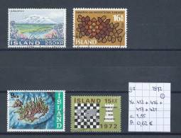 (TJ) IJsland 1971 - YT 413 + 416 + 417 + 421 (gest./obl./used) - Gebraucht