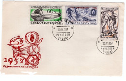 FDC - Sport - Mountain Service - Boxing - Archery - Occasional Postmark Prague - C - 1957 - Berge