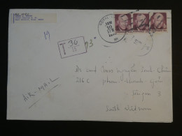 DF19  USA BELLE LETTRE  RARE 1973  DETROIT  A SAIGON VIETNAM +TAXES TP VIET. VERSO +AFF INTERESSANT+++ - Lettres & Documents