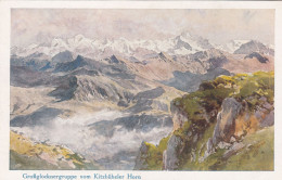 D9763) GROßGLOCKNERGRUPPE Vom Kitzbüheler Horn - Signiert E.T. COMPTON - Tolle Alte AK !! 1927 - Compton, E.T.