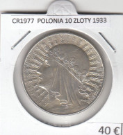 CR1977 MONEDA POLONIA 10 ZLOTY 1933 PLATA - Poland