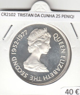 CR2102 MONEDA TRISTAN DA CUNHA 25 PENIQUES 1977 PLATA - Autres – Afrique