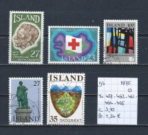 (TJ) IJsland 1975 - YT 457 + 462 + 463 + 464 + 465 (gest./obl./used) - Gebraucht