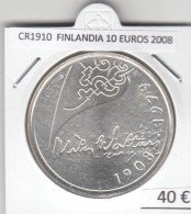 CR1910 MONEDA FINLANDIA 10 EUROS 2008 PLATA - Finlandía