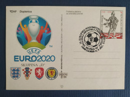 Croatia Hrvatska 2021 Soccer EURO 2020 Group D England Scotland Czech Republic & Croatia Stationery & Postmark - Championnat D'Europe (UEFA)