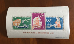 Polynésie Bicentenaire De La Découverte De Tahiti Bloc Feuillet N°1 Neuf Sans Charnière MNH ** - Cote 185E - Blokken & Velletjes