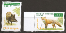 Andorre Français 2008 N° 649 / 50 ** Animaux, Renard Roux, Vulpes, Voleur, Sanglier, Sus Scrofa, Porc, Rusé, Goupil - Unused Stamps