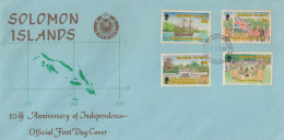 Enveloppe  FDC  1er  Jour    SOLOMON  ISLANDS   10éme   Anniversaire   De   L' Indépendance    1978 - Islas Salomón (1978-...)