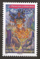 Andorre Français 2008 N° 652 ** Contes, Légendes, Trésor, Pièces D'or, Fontaine Du Manego, Sorcier, Sorcière, Gnome, Feu - Ungebraucht