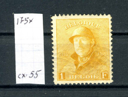 Belgique  N° 175 *   Roi Casqué - Unused Stamps