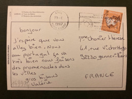 CP Pour La FRANCE TP SIOGO GOMEZ 80 OBL.MEC.19-6 1997 LISBOA - Lettres & Documents