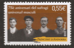 Andorre Français 2008 N° 662 ** Suffrage Universel Masculin, Photographie, Costumes, Vote, Conseil Général, Gendarmes - Unused Stamps