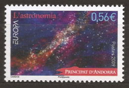 Andorre Français 2009 N° 673 ** Europa, Emission Conjointe, Astronomie, Galaxie, Planètes, Voie Lactée, Ciel, Galilée - Ungebraucht