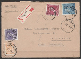 LAC Recom. Affr. N°693+710+832/33 Càd EVERGEM /-8-2-1951 Pour BELGRADE (Serbie - Yougoslavie) - Briefe U. Dokumente