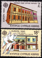CYPRUS 1990 EUROPA: Postal Offices, Architecture. Complete Set, MNH - 1990