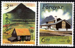 FAROE 1990 EUROPA: Postal Offices, Architecture. Complete Set, MNH - 1990