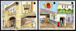 GIBRALTAR 1990 EUROPA: Postal Offices, Architecture. 2 Pairs, MNH - 1990