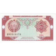 Billet, Uzbekistan, 3 Sum, 1994-1997, 1994, KM:74, NEUF - Uzbekistán