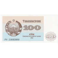 Billet, Uzbekistan, 100 Sum, 1992, NEUF - Uzbekistán