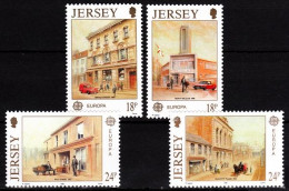 JERSEY 1990 EUROPA: Postal Offices, Architecture. Complete Set, MNH - 1990