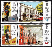 ISLE OF MAN 1990 EUROPA: Postal Offices, Postmen, Buildings. 2 Pairs, MNH - 1990