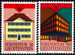 LIECHTENSTEIN 1990 EUROPA: Post Offices, Architecture. Complete Set, MNH - 1990