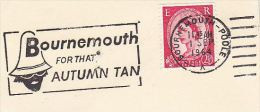 1964 COVER Slogan BOURNEMOUTH FOR THAT AUTUMN TAN  Illus DARK FACE Climate Weather Sun Stamps Gb - Clima & Meteorologia