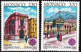 MONACO 1990 EUROPA: Post Offices, Paintings. Complete Set, MNH - 1990