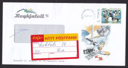 Iceland: Cover, 2009, 1 Stamp, Duck, Bird, Uncommon Postal Label Forwarded, New Address (minor Crease) - Covers & Documents