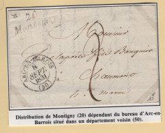 Montigny - 20 - Cote D Or - Cursive - Arc En Barois - 8 Septembre 1831 - 1801-1848: Vorläufer XIX