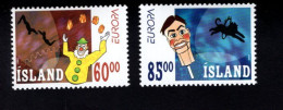 1917474102 2002 SCOTT 966 967 (XX) POSTFRIS MINT NEVER HINGED  -  EUROPA ISSUE - CIRCUS CLOWN ACOBRATS - Unused Stamps