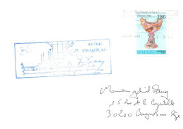 LETTRE. 1994. MARINE NATIONALE FRANCAISE. CHAMPLAIN. DZAOUDZI. MAYOTTE.. 6 7 23 - Covers & Documents