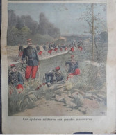 1896 LE PETIT JOURNAL - LES CYCLISTES MILITAIRES AUX GRANDES MANOEUVRES - VÉLO PLIANT - 1850 - 1899