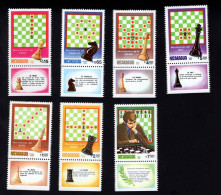 1917477096 1983 NICARAGUA  SCOTT 1276 1282  (XX) POSTFRIS MINT NEVER HINGED  -  SET CHESS MOVES WITH TABS - Echecs