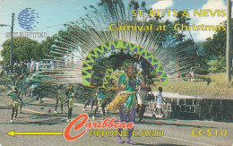 ST.Kitts,16CSKA000734  EC$10  1995, Issue 400ex, Carnival At Christmas, Fine Used - St. Kitts & Nevis