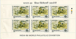 INDIA 1989  World Philatelic Exhibition Pane Sheetlet / Booklet Panes Traffic Light MNH As Per Scan P.O Fresh & Fine - Ongebruikt