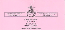 FOREST-BRUXELLES - COMITÉ NATIONAL POUR L'ÉLECTION DE MISS BELGIQUE - 1998. - Tickets D'entrée