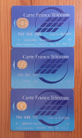 LOT DE 3 ANCIENNES CARTES A PUCES DIFFERENTES FRANCE TELECOM B.E !!! - Otros & Sin Clasificación