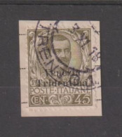 TRENTINO - A.A.:  1918  SOPRASTAMPATO  -  45 C. OLIVA  SU  FRAMMENTO  -  SASS. 25 - Trentin