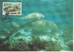 26094 ) Vanuatu WWF 1988 Dugong Maxi Postcard Cover - Vanuatu (1980-...)
