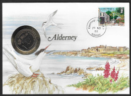 Alderney - Busta Commemorativa Con Moneta FdC Da 10 Pence Km43.1 - 1988 - Kanaaleilanden