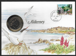 Alderney - Busta Commemorativa Con Moneta FdC Da 10 Pence Km43.1 - 1988 - Iles Anglo-normandes
