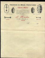 Publicité Mouchet Paris Vinaigrier Vinaigre "Sans Mère"  / Papier Illustré Pour Correspondance - Advertising