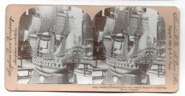 Belgique. Gand / Gent / Ghent. Photo Stéréo Sur Carton 178 X 89 Mm. Musée Des Antiquités, Navire De Guerre 18° (GF3875) - Stereoscopic